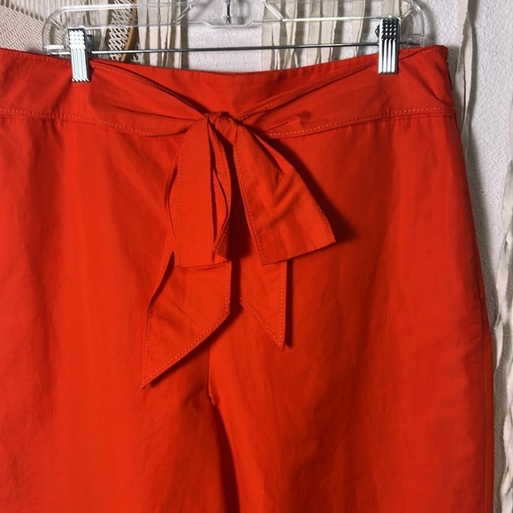 Kate Spade Coral Slub Cotton Culotte with Bow Accent Size 14 NWOT - Picture 3 of 12
